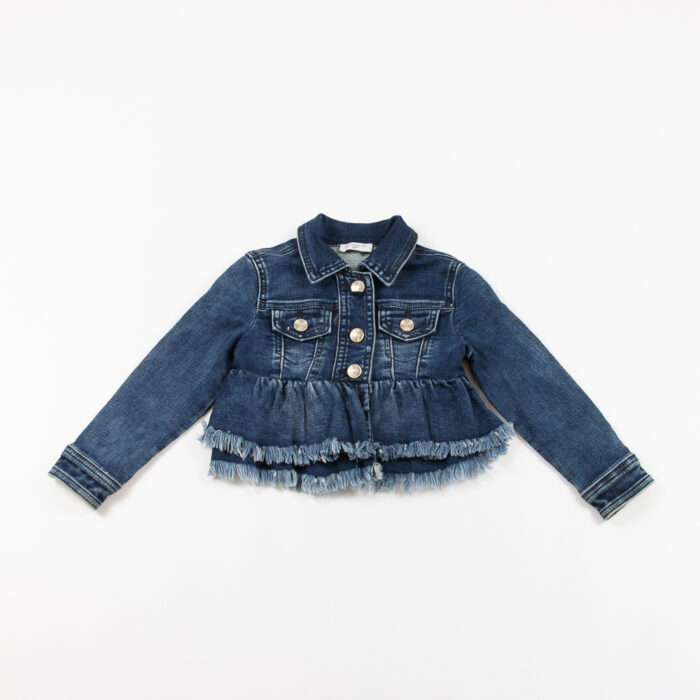 Monnalisa Jeansjacke mit Pailletten