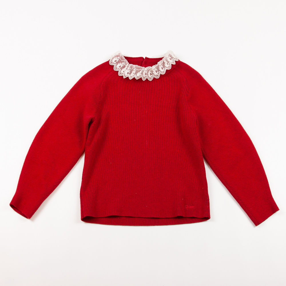 Chloé Pullover mit Spitzenkragen